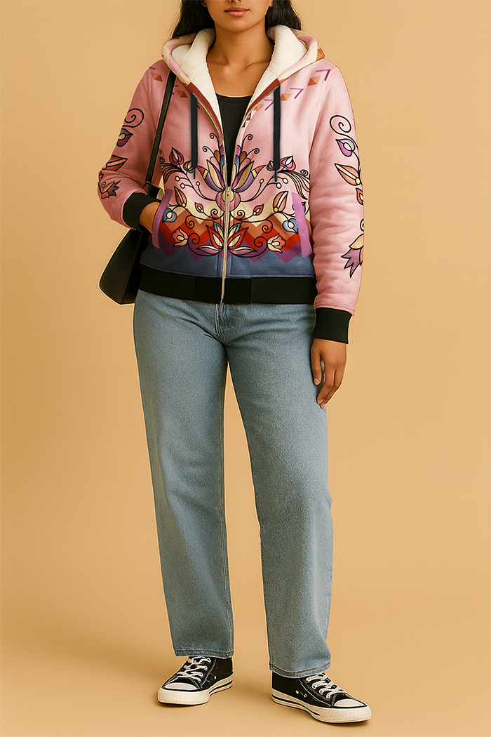 Ember Blossom Women's Sherpa Hoodie