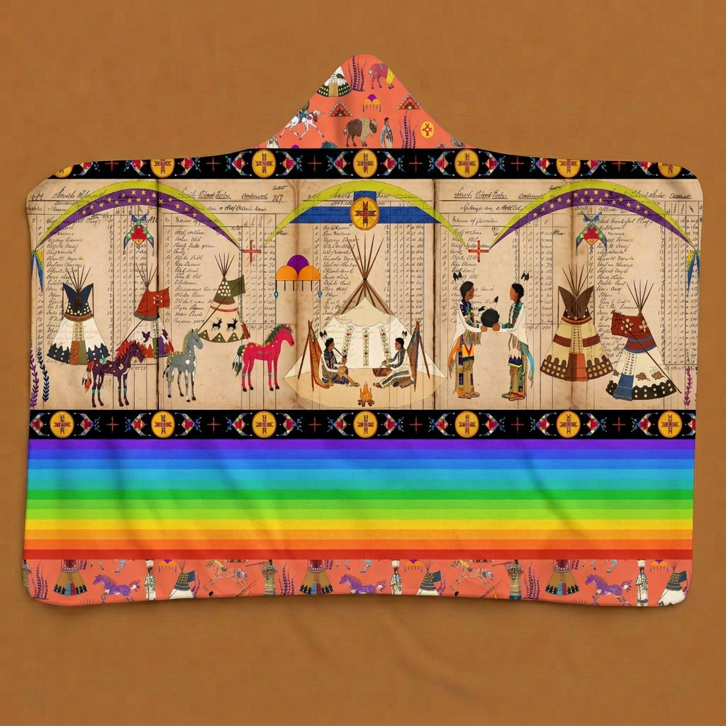 Legacy of the Rainy Chief Orange Hooded Blanket