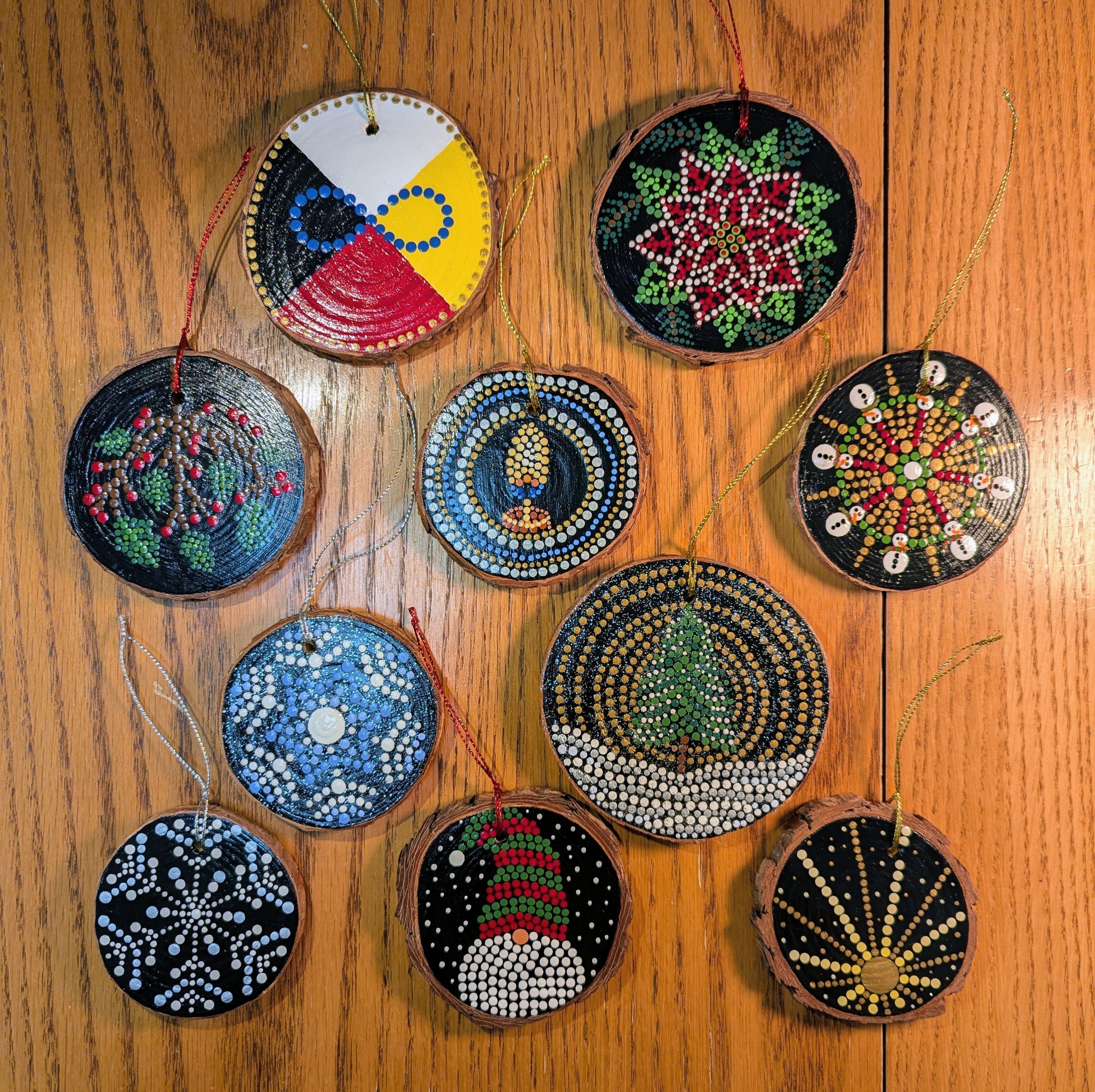 Dana Lisa Joy Small Wood Slice Ornaments