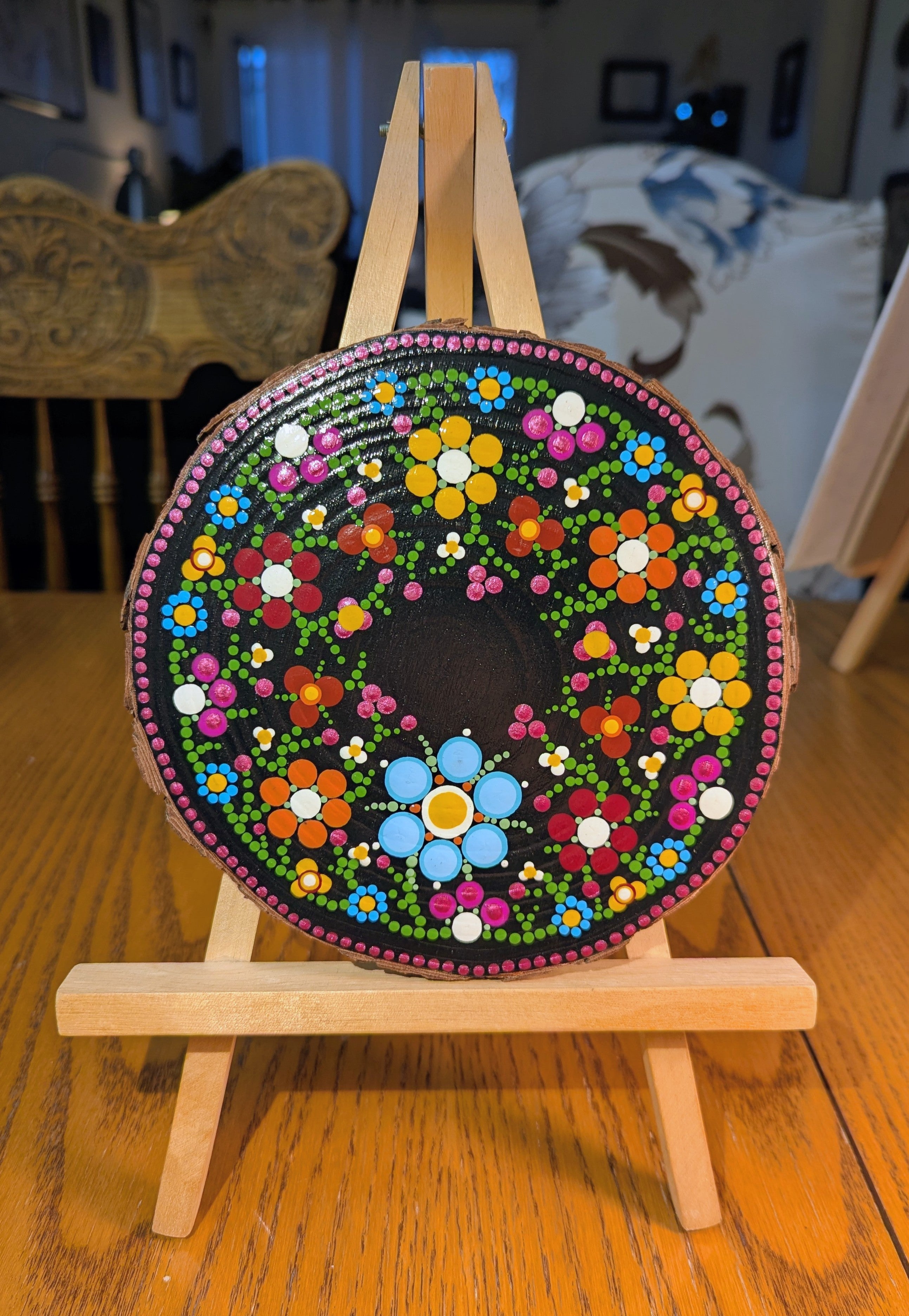 Dana Lisa Joy Large Wood Slice Paintings