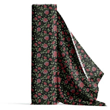 Load image into Gallery viewer, Red Beaded Rose Cotton Poplin Fabric By the Yard
