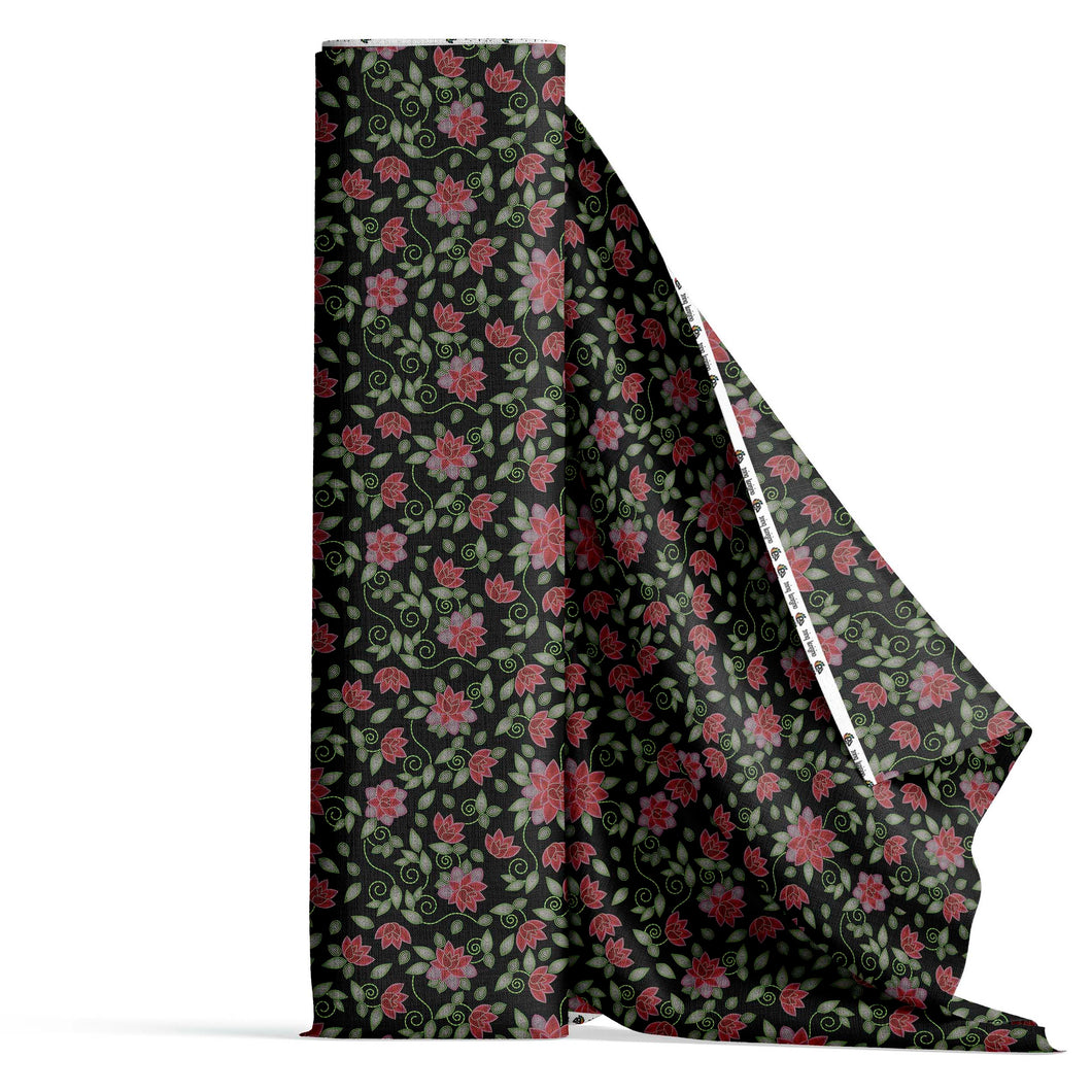 Red Beaded Rose Cotton Poplin Fabric By the Yard