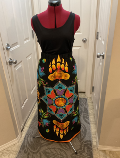 Liz Pelland Orange Bear Paw Ribbon Skirt