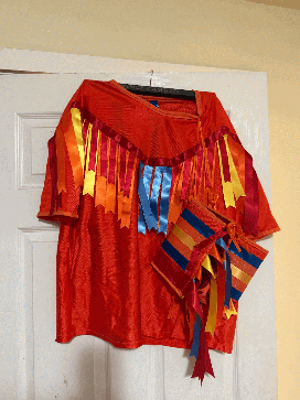 Neya Mistapew Large Orange Grass Dancer w/ Arm Cuffs