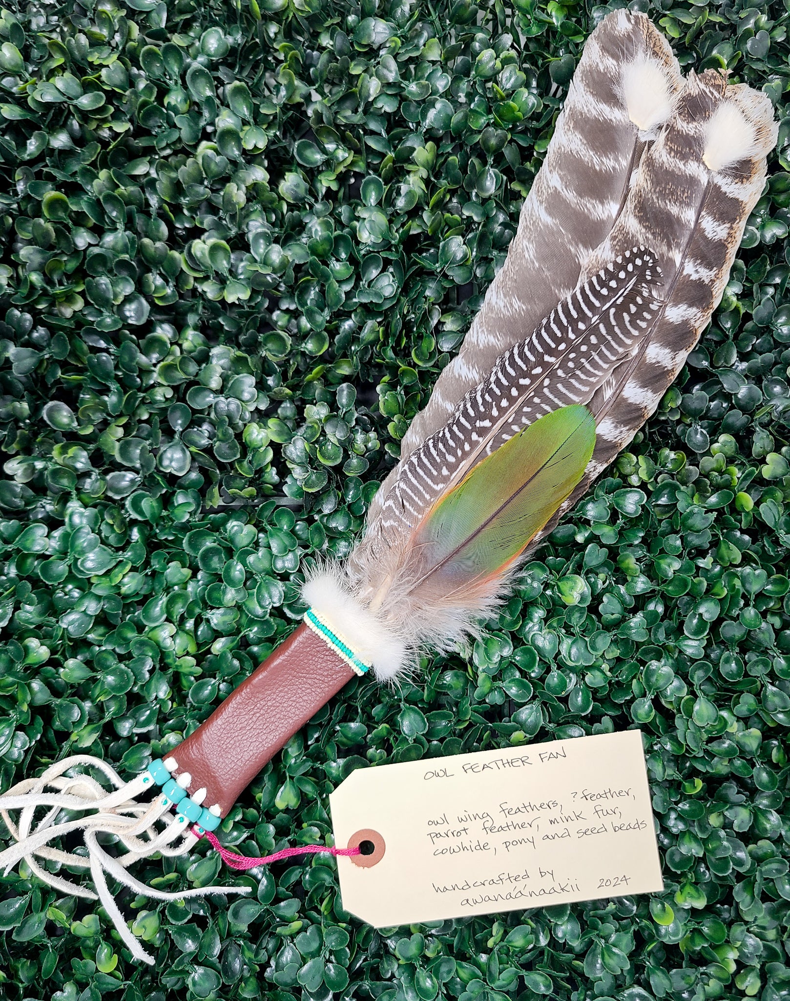 Awanáánaakii Owl Feather Fan