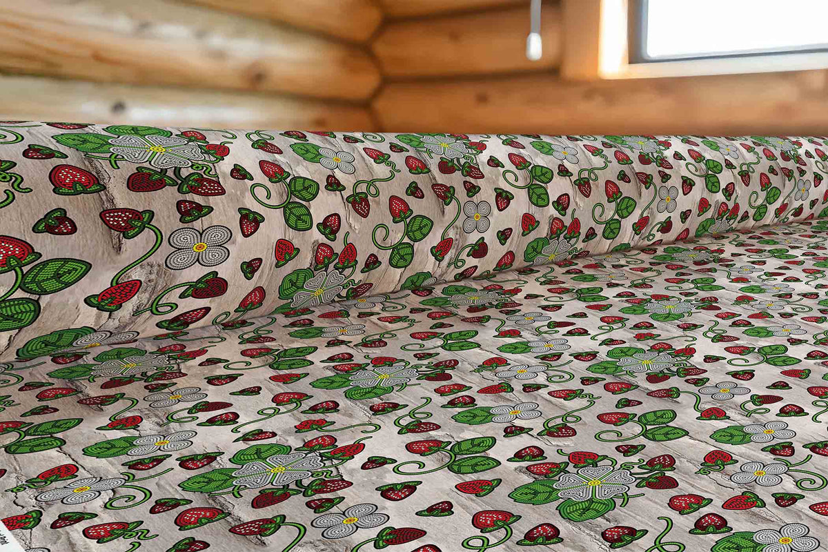 Strawberry Dreams Bright Birch Cotton Poplin