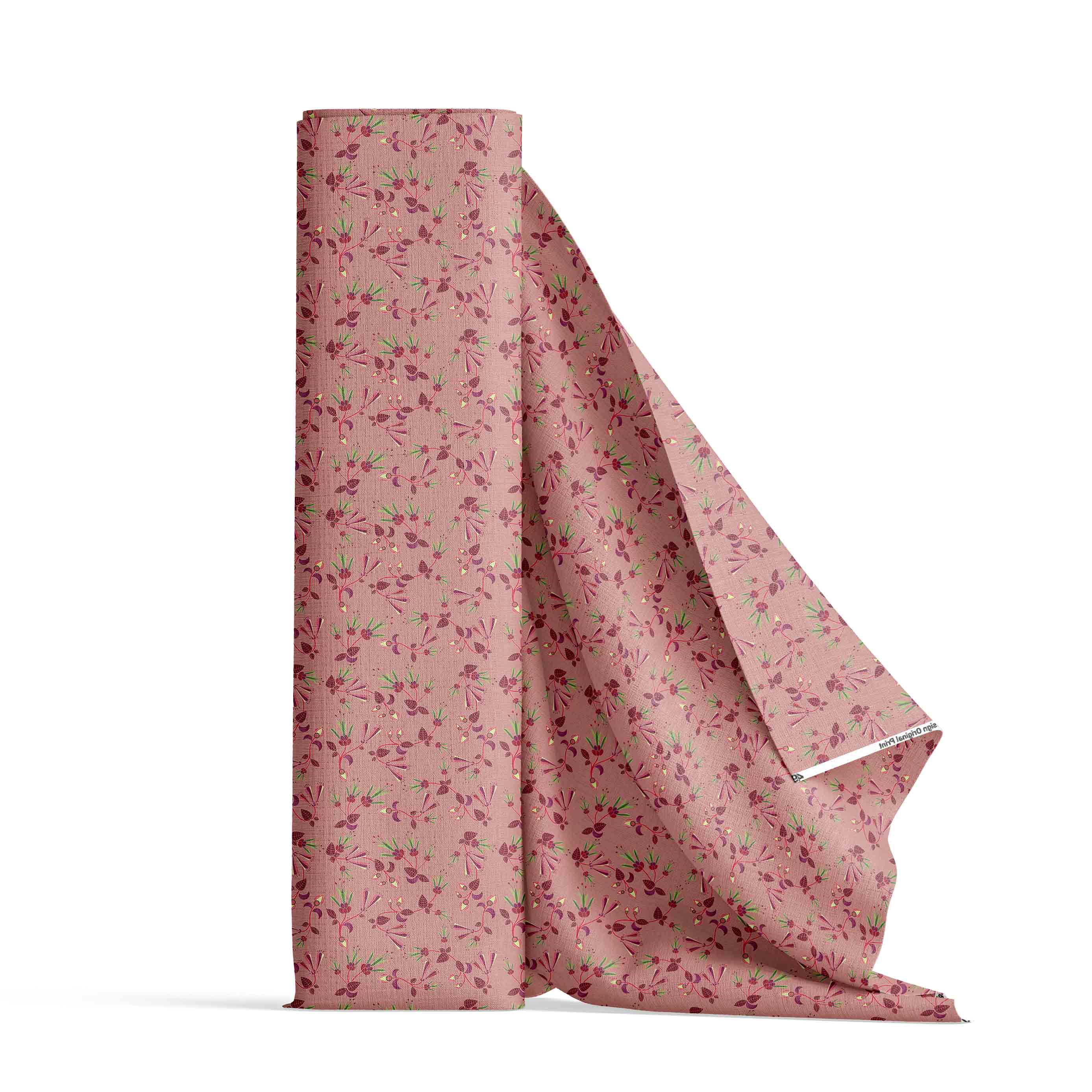 Swift Floral Peach Rouge Remix Cotton Poplin Fabric By the Yard