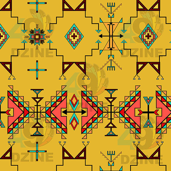 Thunder Flight Yellow Satin Fabric