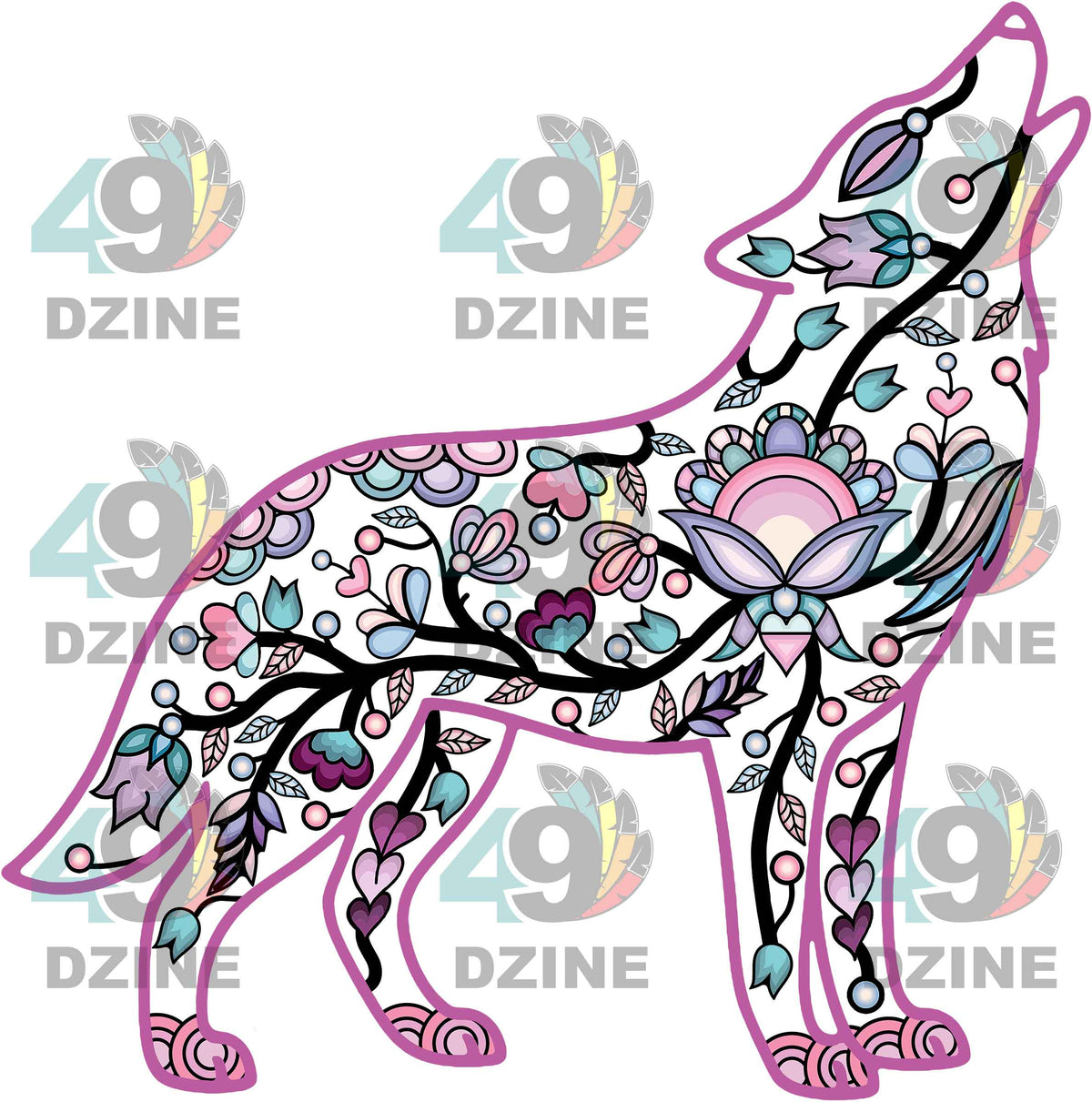 Wolf Animal Motif 1 Various Sizes