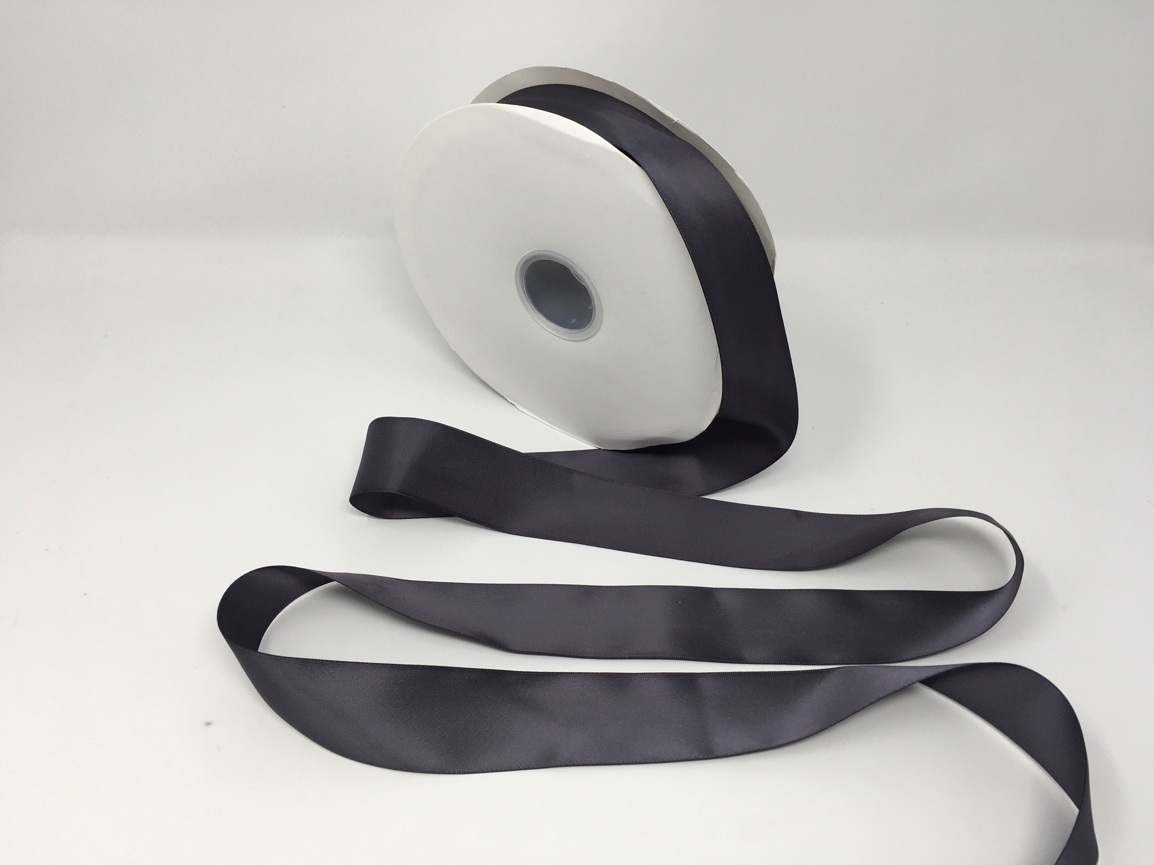 Charcoal 1.5 Inch Double Face Satin Ribbon 100 Yard Roll