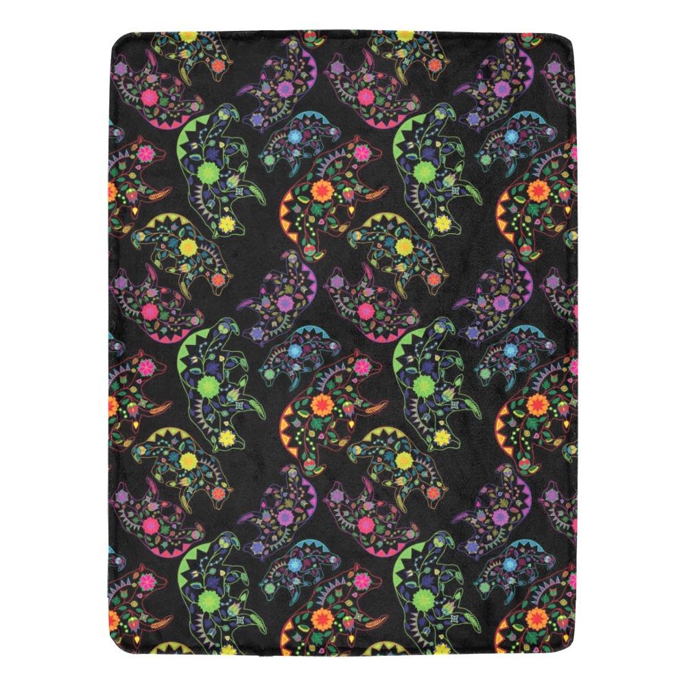 Floral Bear Ultra-Soft Micro Fleece Blanket 60"x80" Ultra-Soft Blanket 60''x80'' e-joyer 