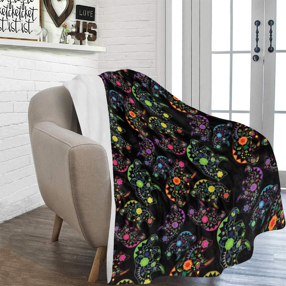 Floral Bear Ultra-Soft Micro Fleece Blanket 60"x80" Ultra-Soft Blanket 60''x80'' e-joyer 