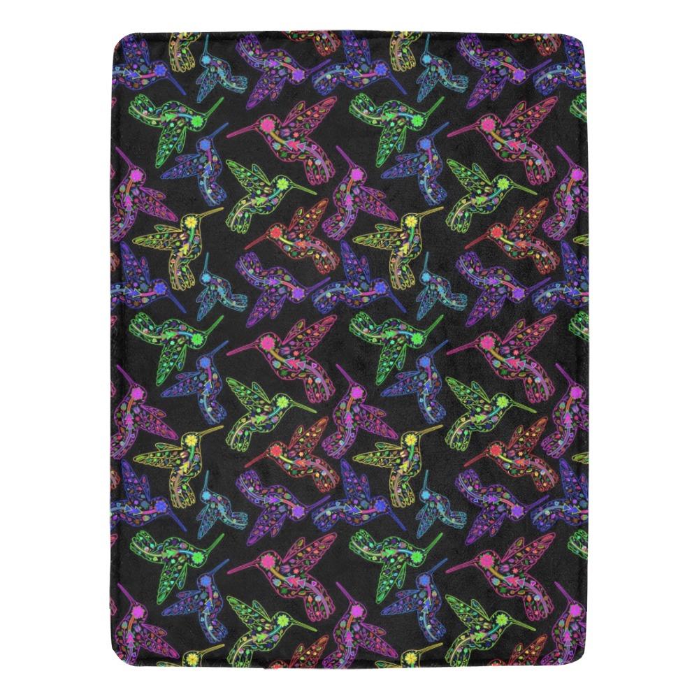 Floral Hummingbird Ultra-Soft Micro Fleece Blanket 60"x80" Ultra-Soft Blanket 60''x80'' e-joyer 