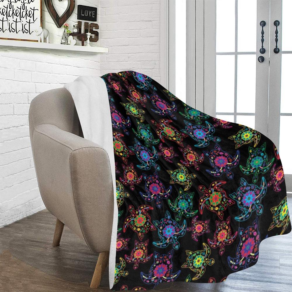 Floral Turtle Ultra-Soft Micro Fleece Blanket 60"x80" Ultra-Soft Blanket 60''x80'' e-joyer 