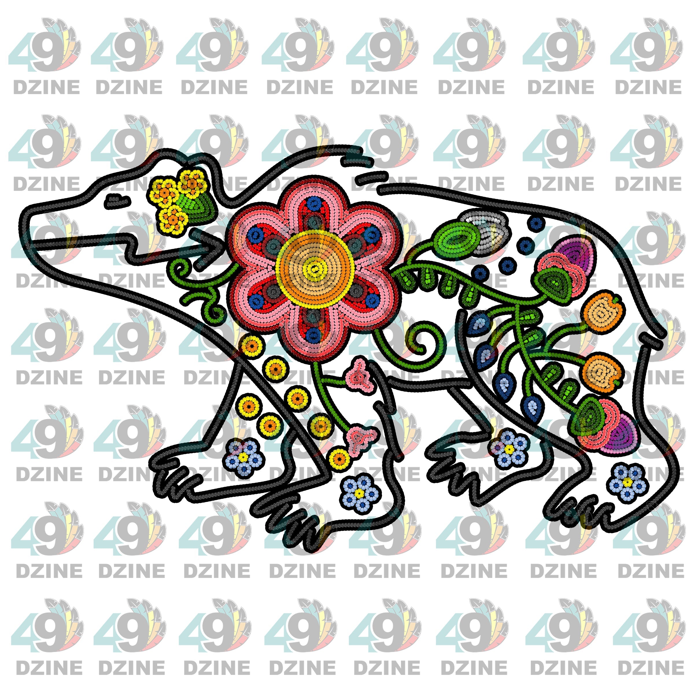 Floral Bear UV Sticker