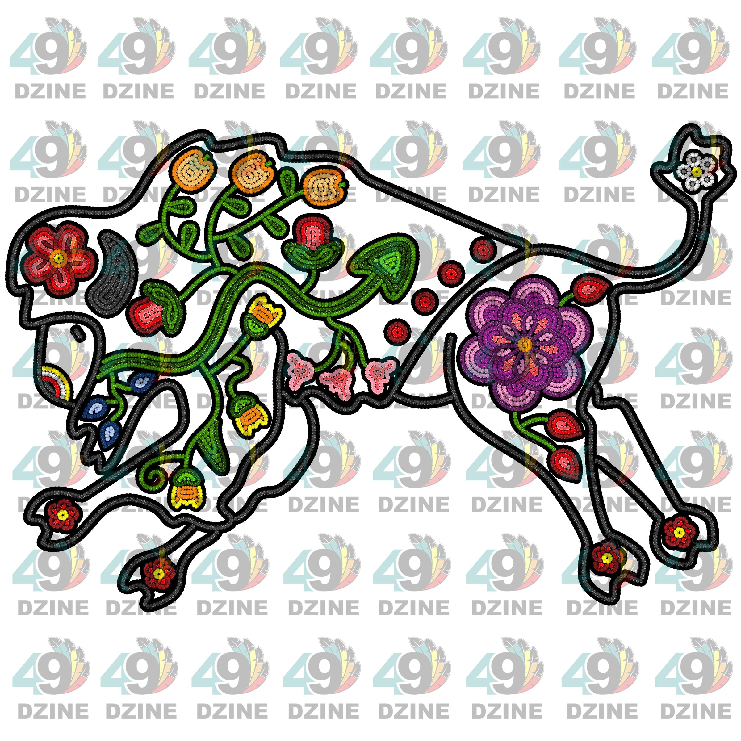 Floral Buffalo UV Sticker