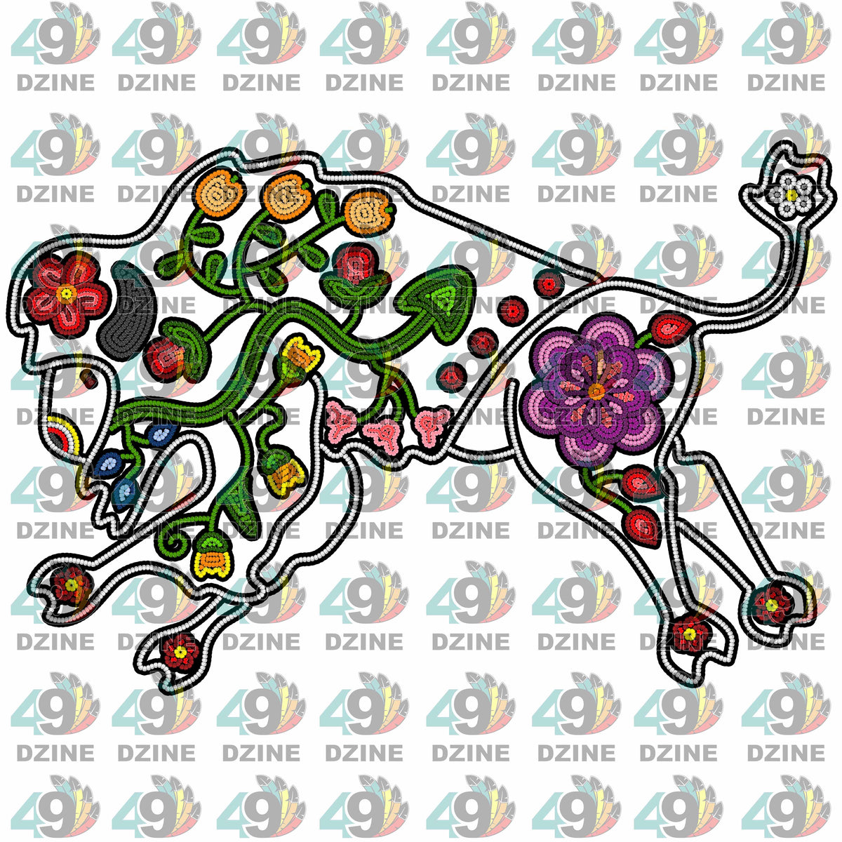14-inch Floral Ledger Transfer