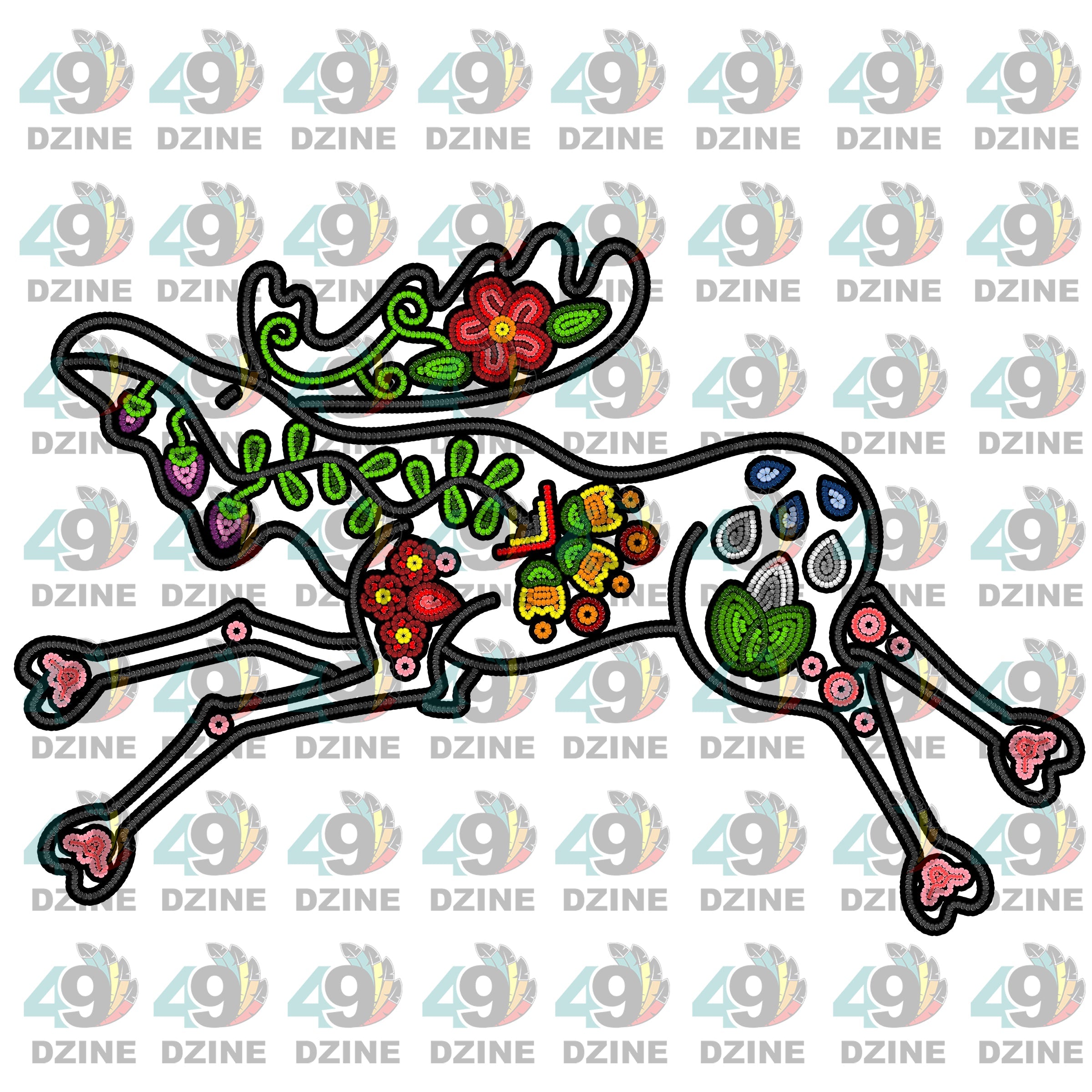 Floral Ledger Moose UV Sticker