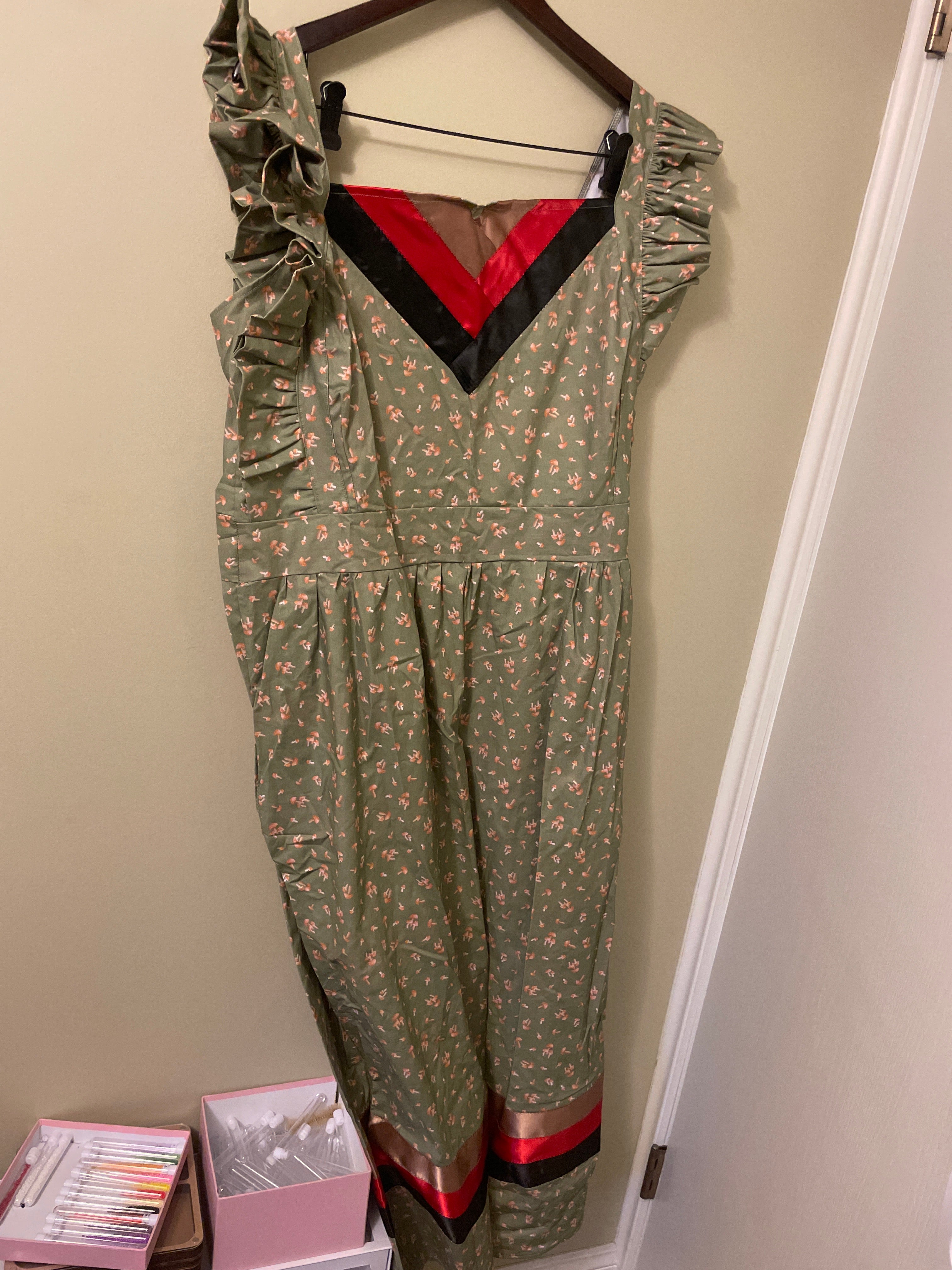 Sunny Poloz Mushroom Ribbon Overalls