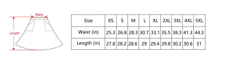 Red Willow Whispers Elastic Waist Pocket Midi Skirt