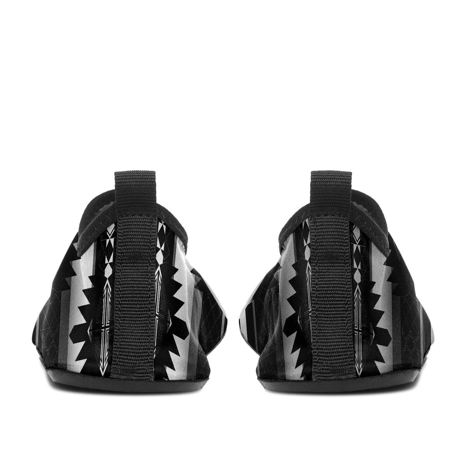 Okotoks Black and White Sockamoccs Slip On Shoes