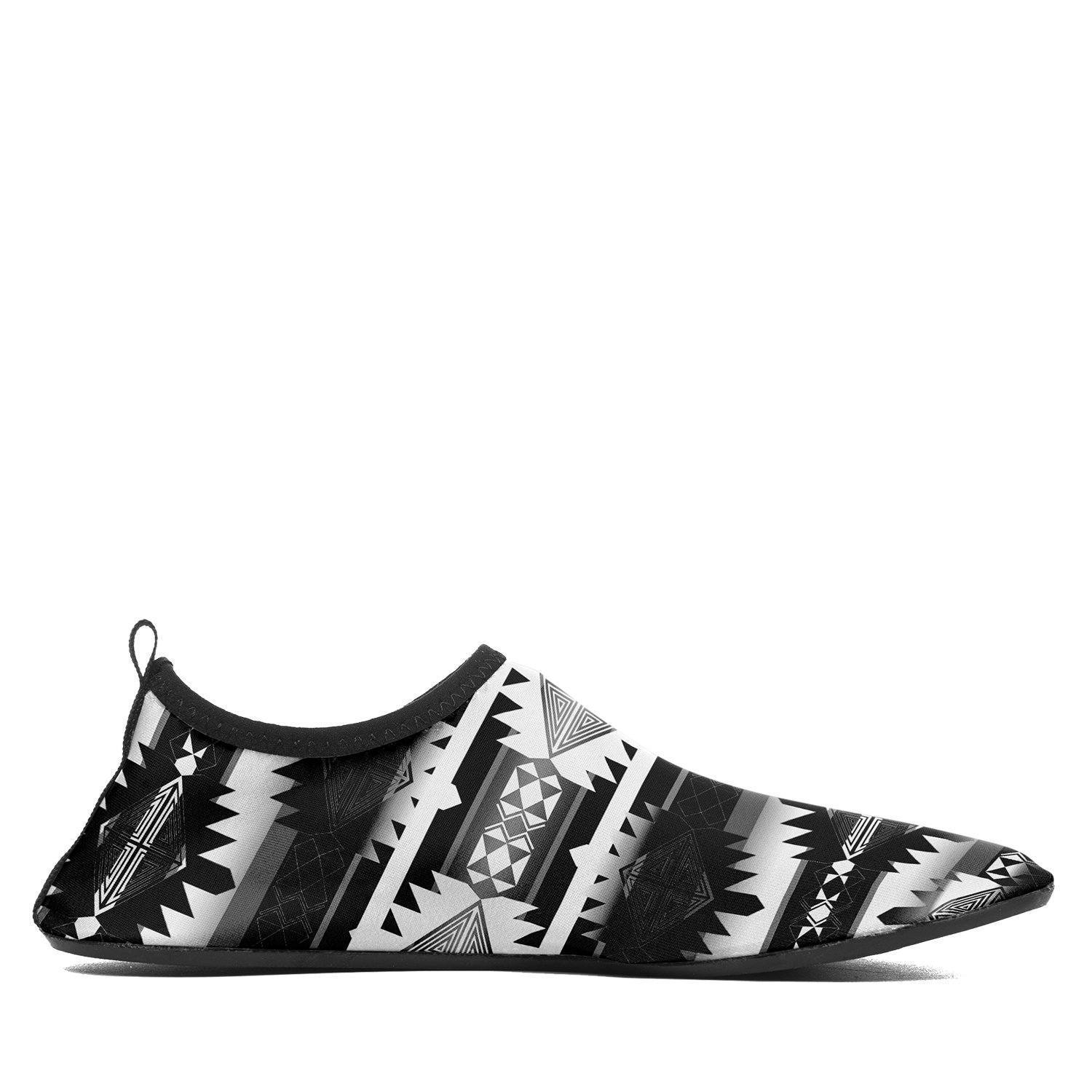 Okotoks Black and White Sockamoccs Slip On Shoes