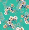 Ocean Flowers Turquoise Cotton Fabric