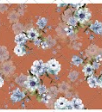Ocean Flowers Pumpkin Cotton Fabric