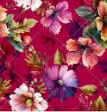Royal Flowers Cranberry Cotton Fabric