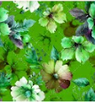 Royal Flowers Grass Cotton Fabric