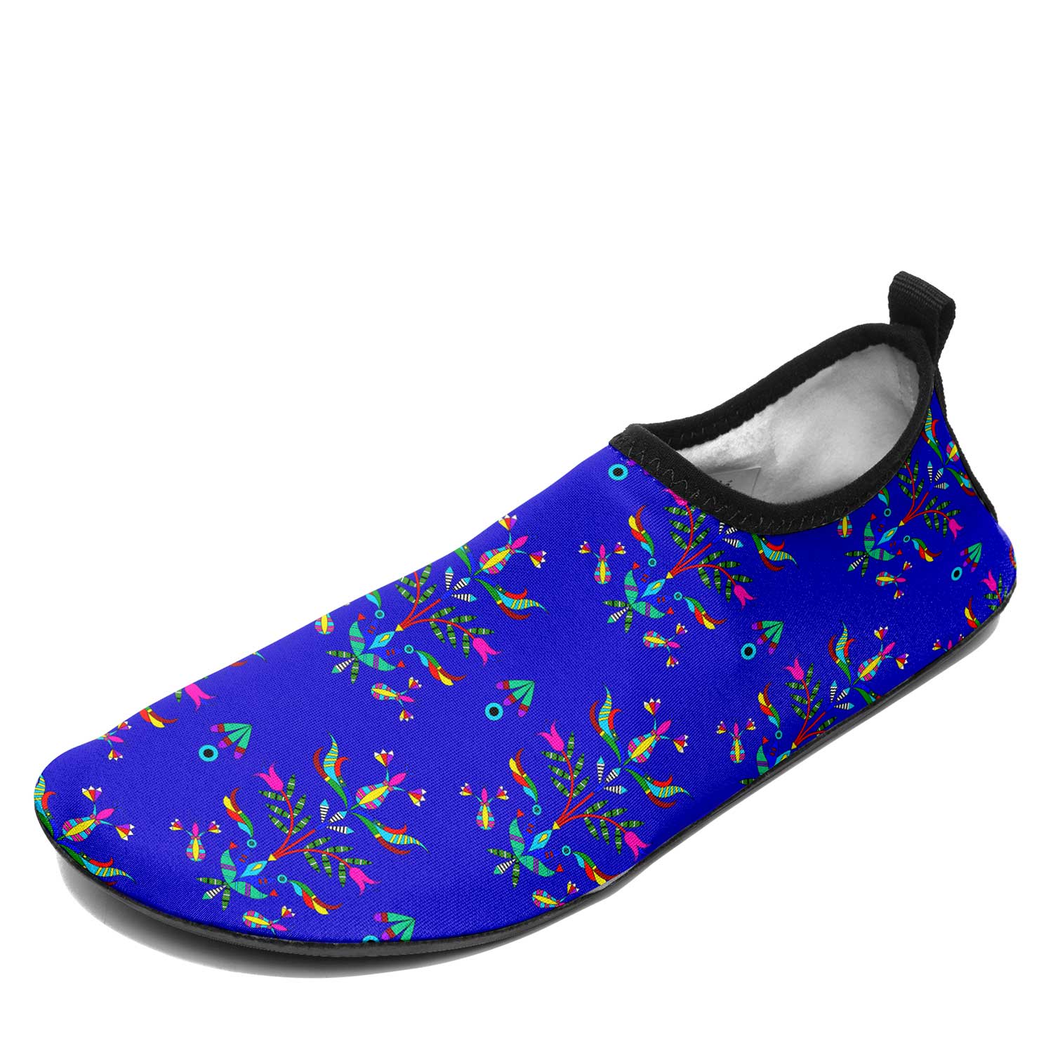 Dakota Damask Blue Kid's Sockamoccs Slip On Shoes