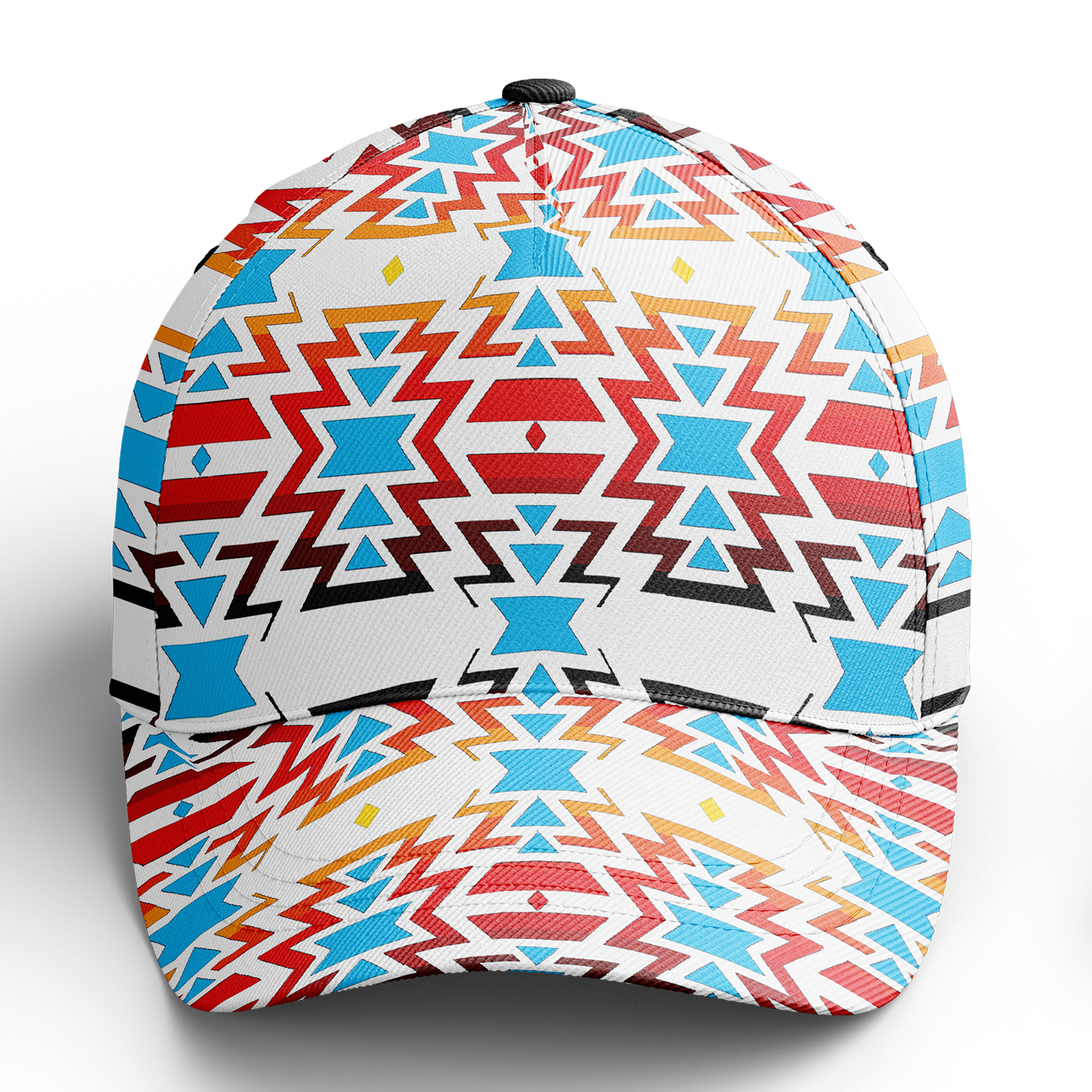 White Fire and Turquoise Snapback Hat