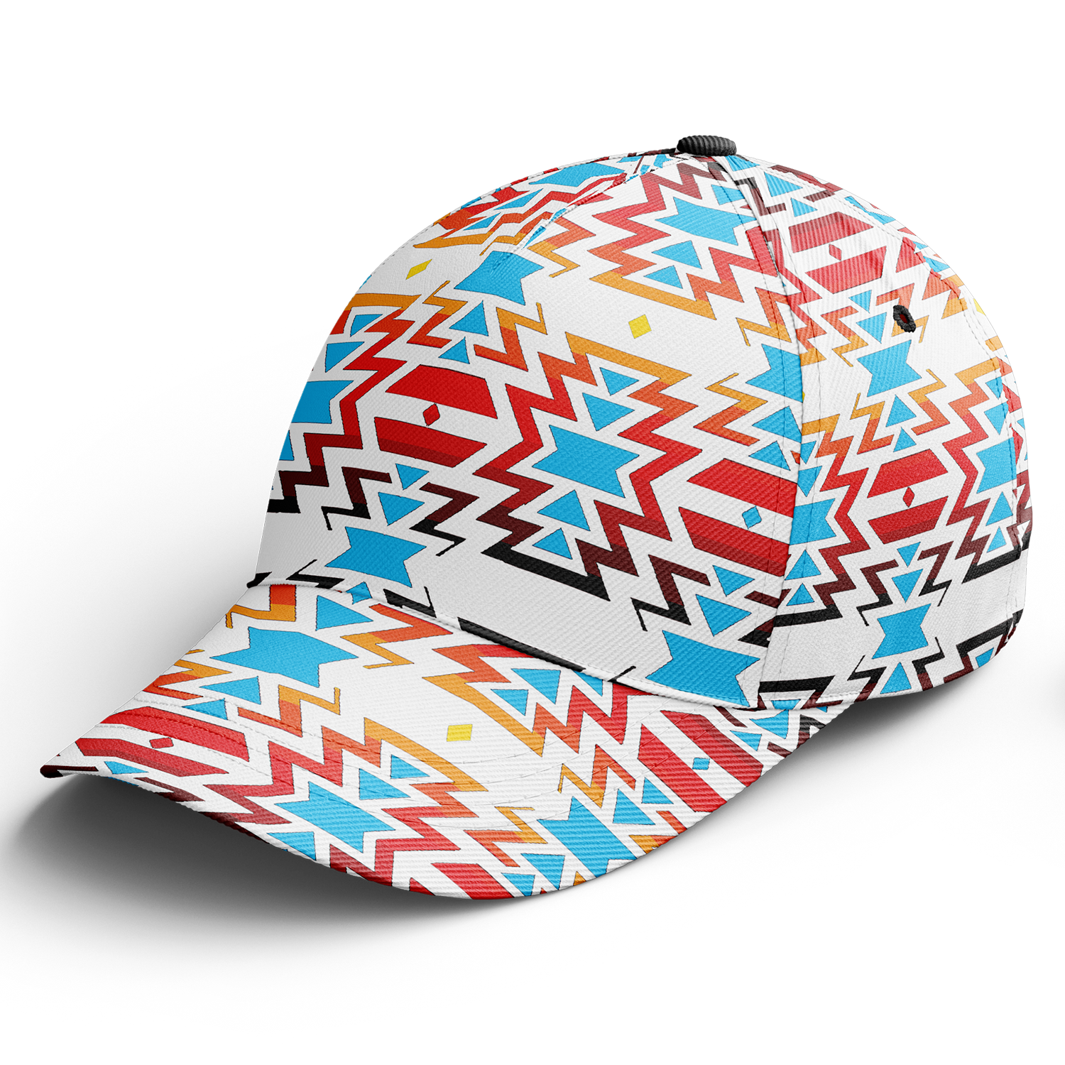 White Fire and Turquoise Snapback Hat