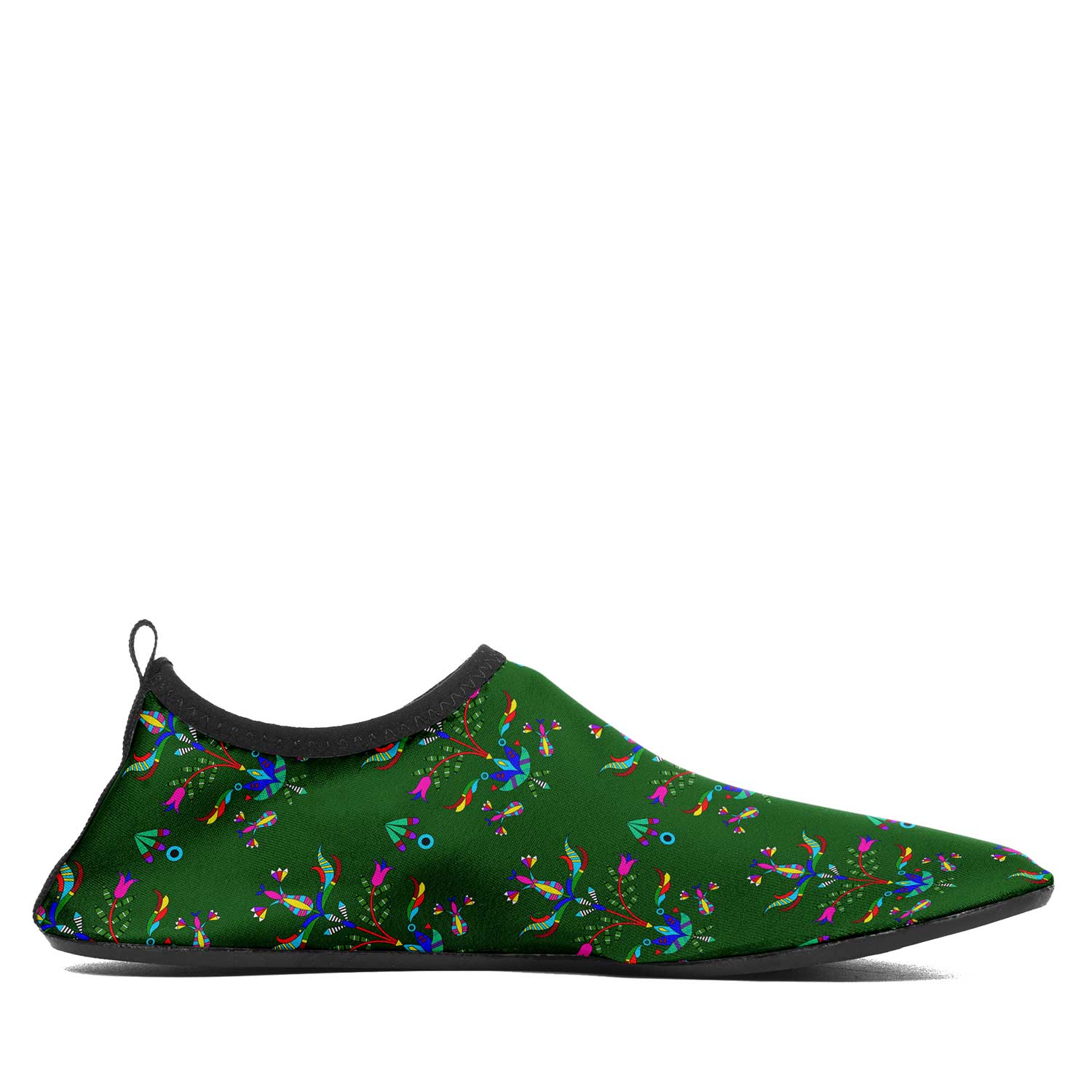 Dakota Damask Green Kid's Sockamoccs Slip On Shoes