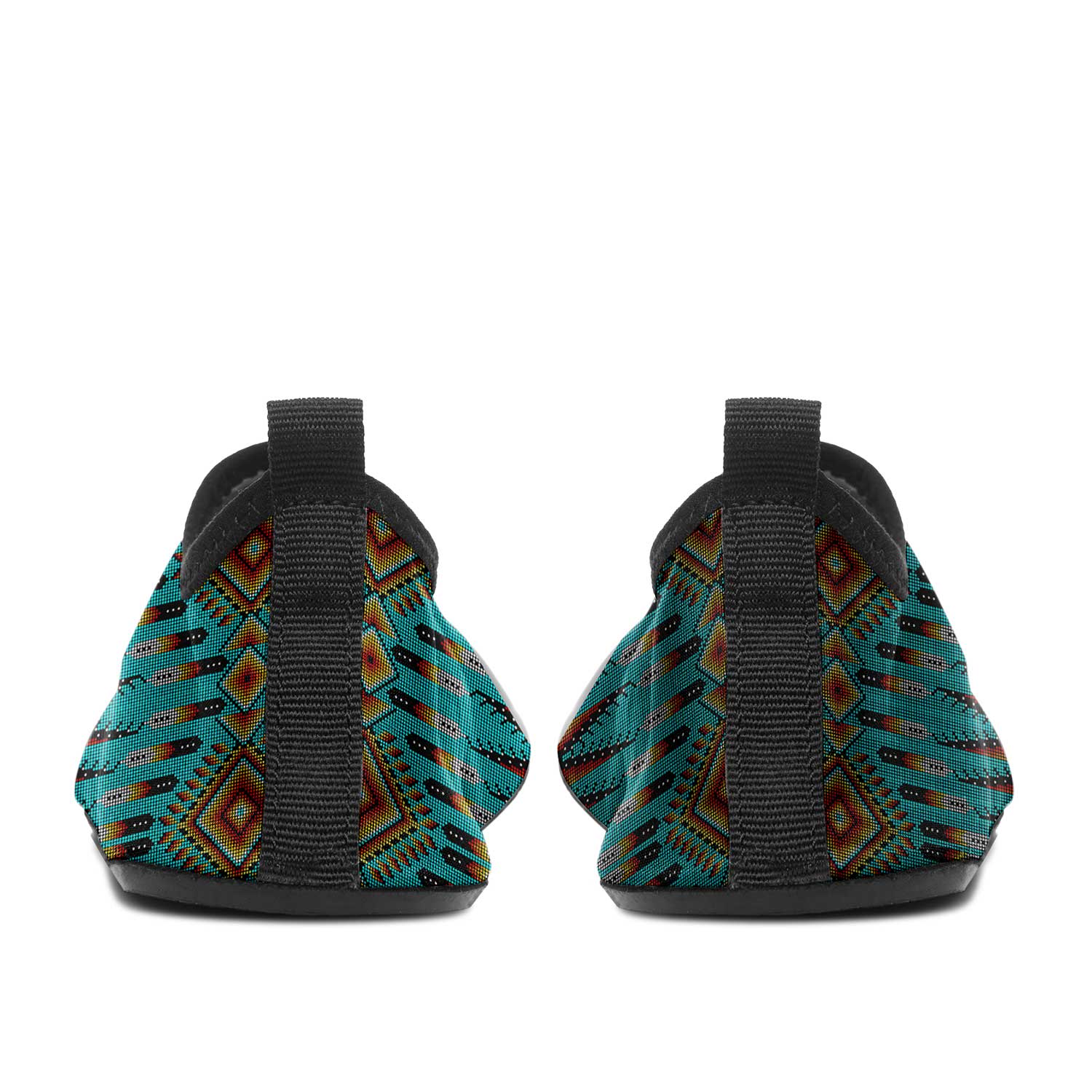 Fire Feather Turquoise Kid's Sockamoccs Slip On Shoes