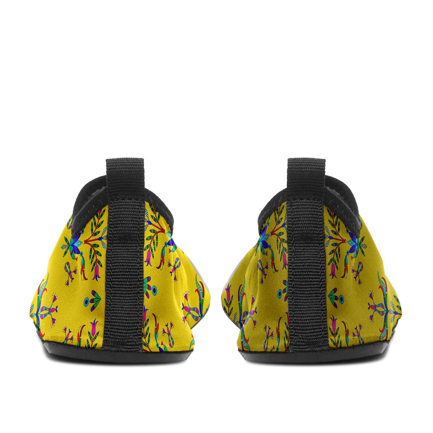 Dakota Damask Yellow Kid's Sockamoccs Slip On Shoes