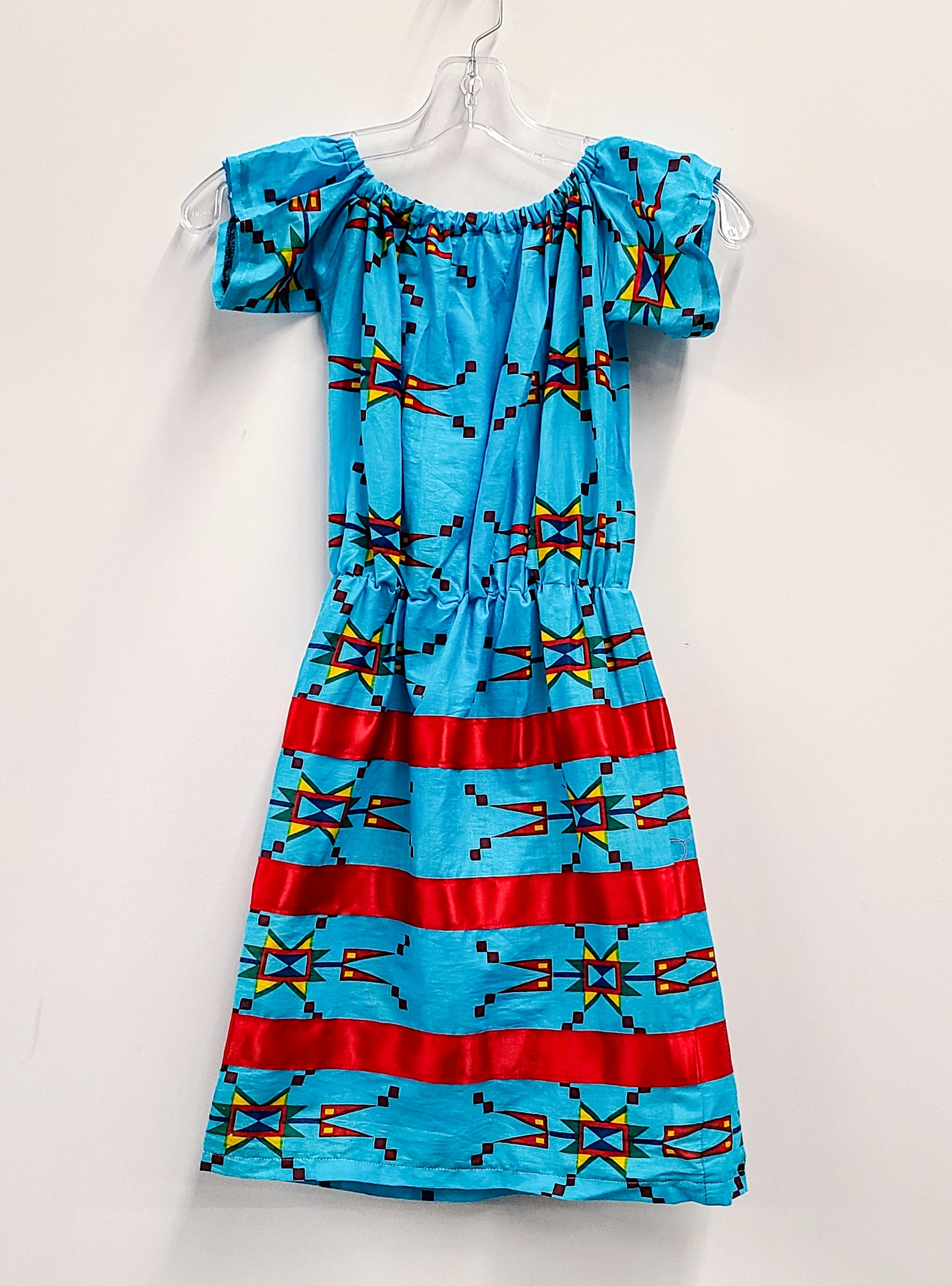 Crystal Bull Handmade Kid's Geometric Ribbon Dress
