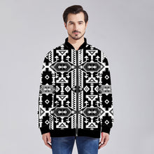 Load image into Gallery viewer, Chiefs Mountains Black and White Unisex Collar Zipper Jacket
