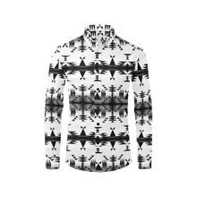 Load image into Gallery viewer, Between the Mountains White and Black Men&#39;s Casual Dress Shirt
