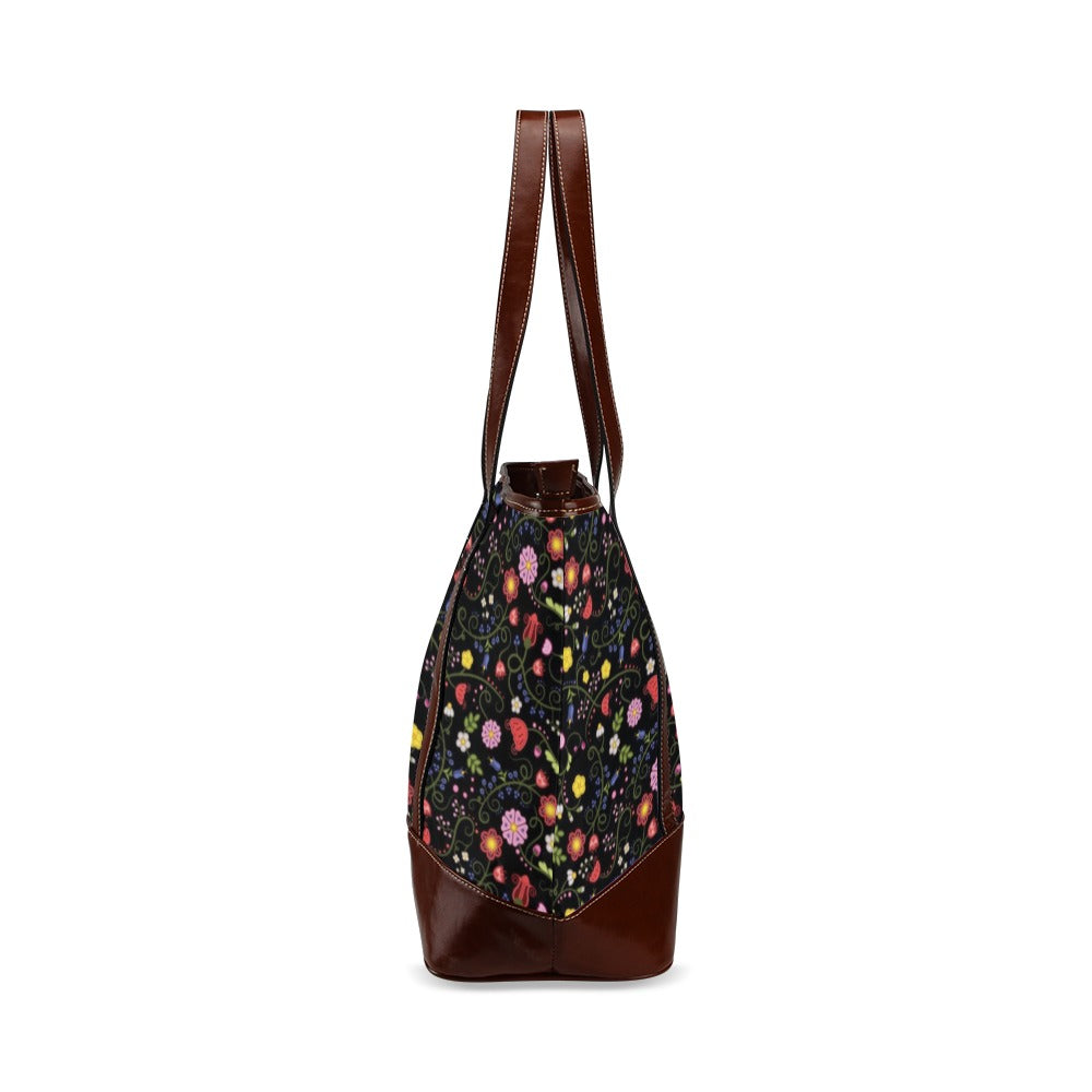 Nipin Blossom Midnight Tote Handbag (Model 1642)