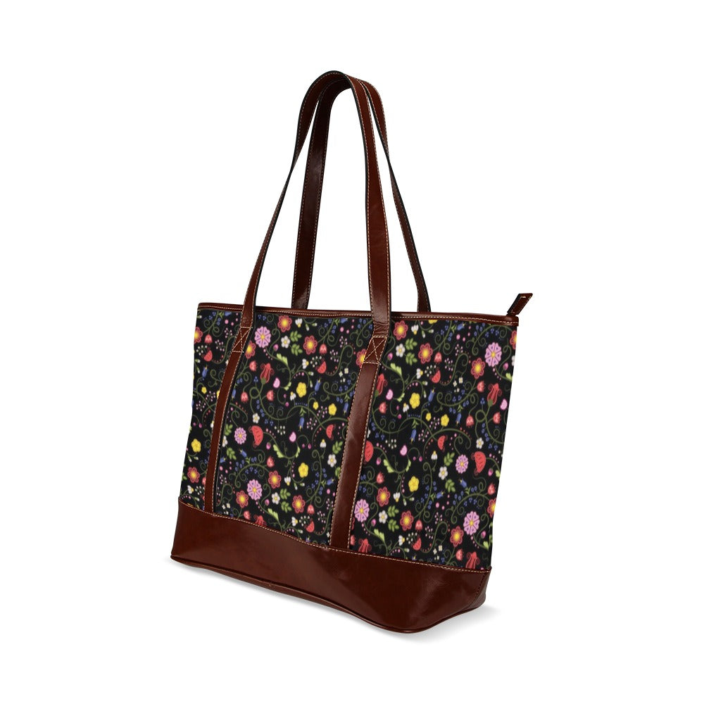 Nipin Blossom Midnight Tote Handbag (Model 1642)