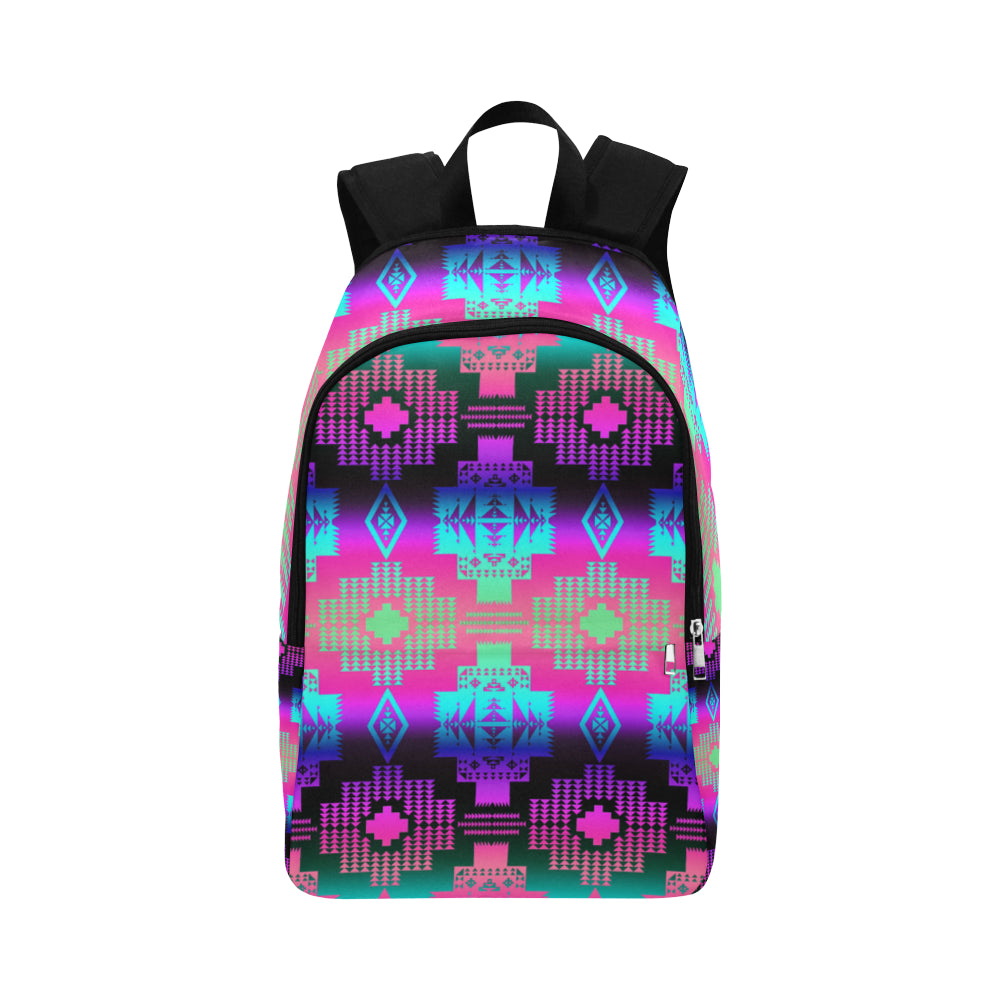 Seven Tribes Pink and Teal Horizon Fabric Backpack for Adult (Model 1659)