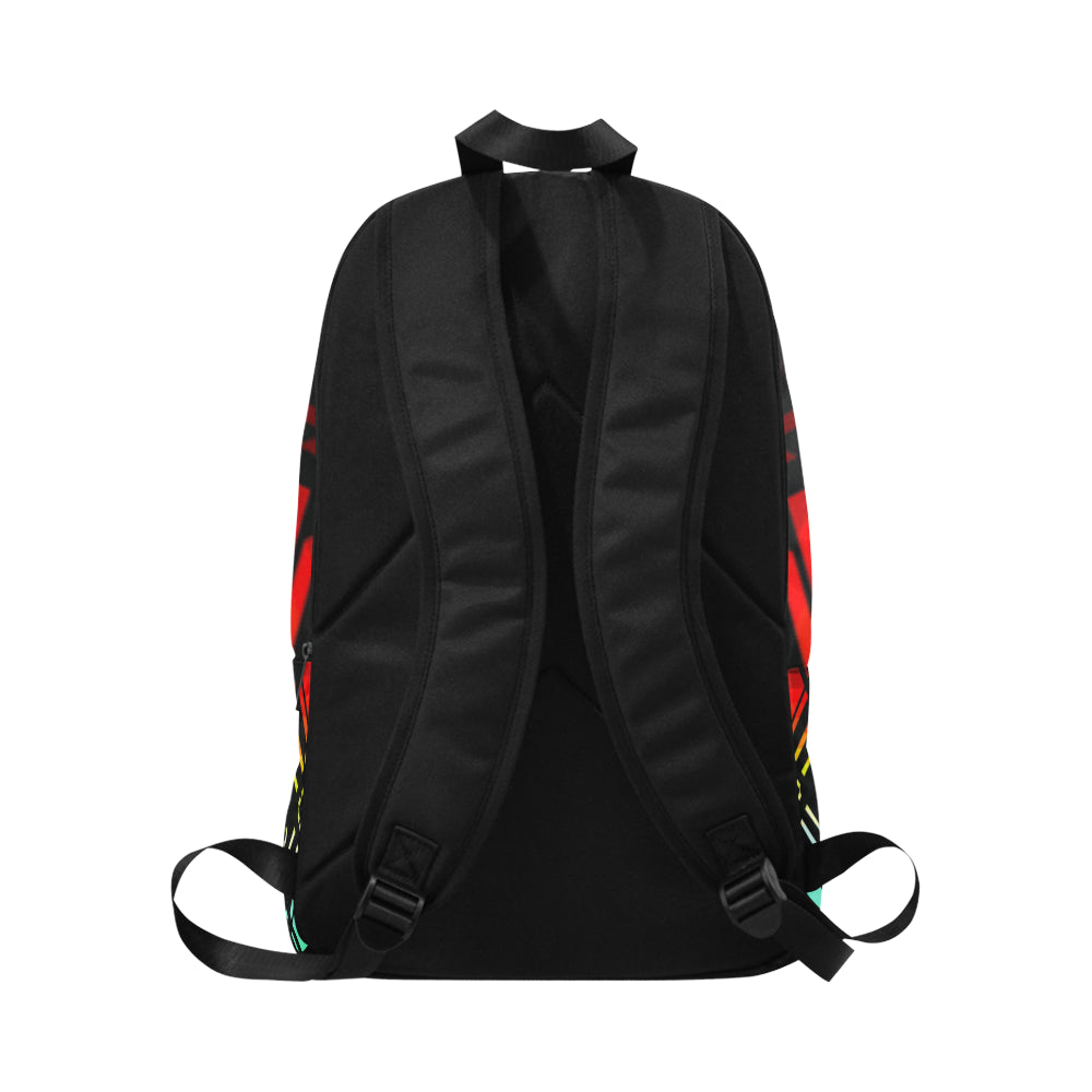 Fire and Turquiose Fabric Backpack for Adult (Model 1659)