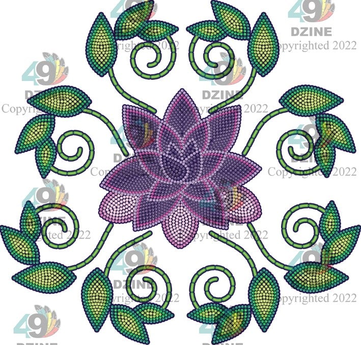 14-inch Floral Transfer - Beaded Florals Wild