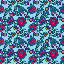 Load image into Gallery viewer, Beaded Nouveau Marine Cotton Poplin Fabric By the Yard
