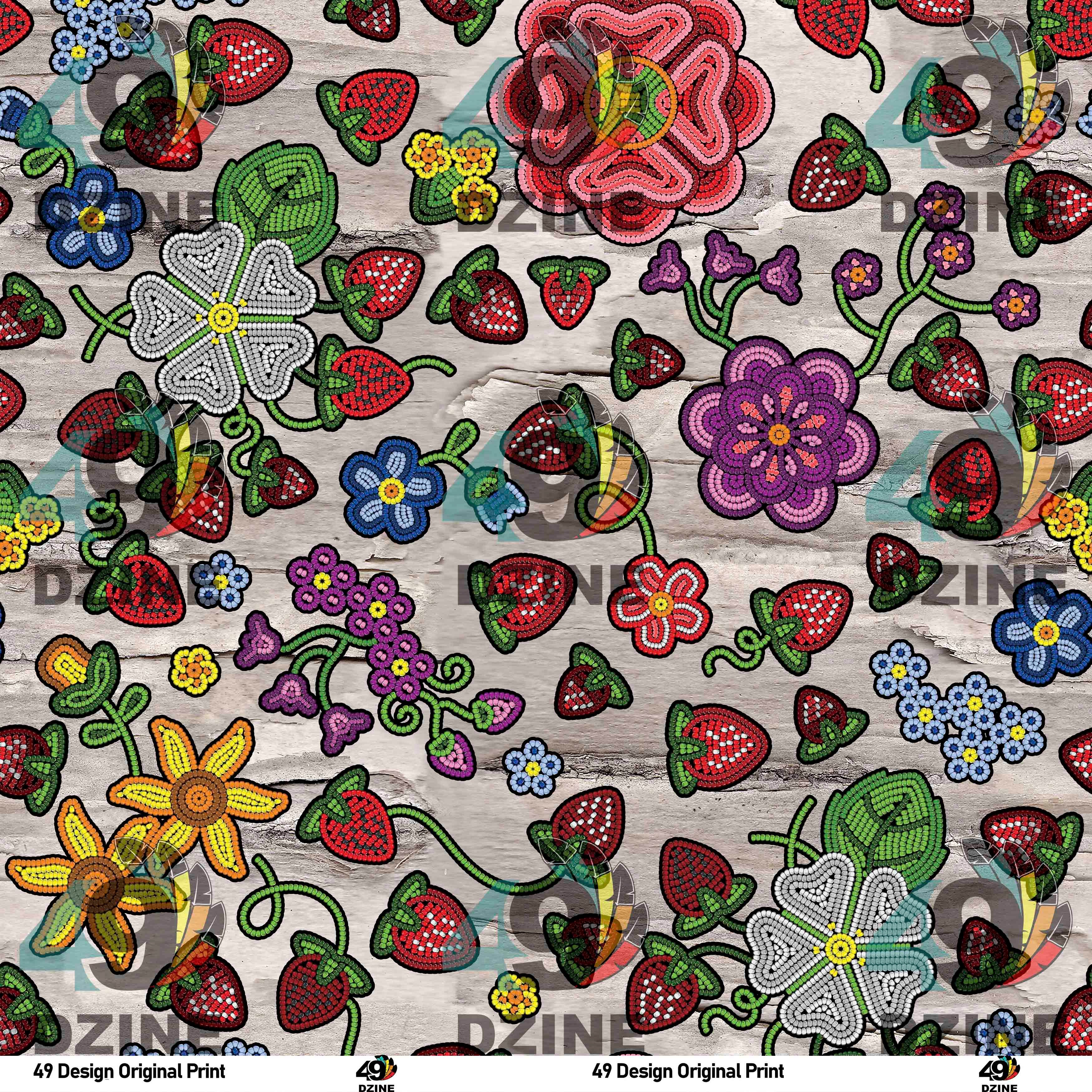 Berry Pop Bright Birch Cotton Fabric