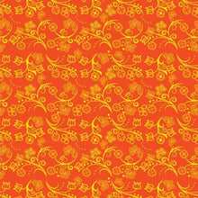 Load image into Gallery viewer, Blue Trio Orange Cotton Poplin Fabric By the Yard
