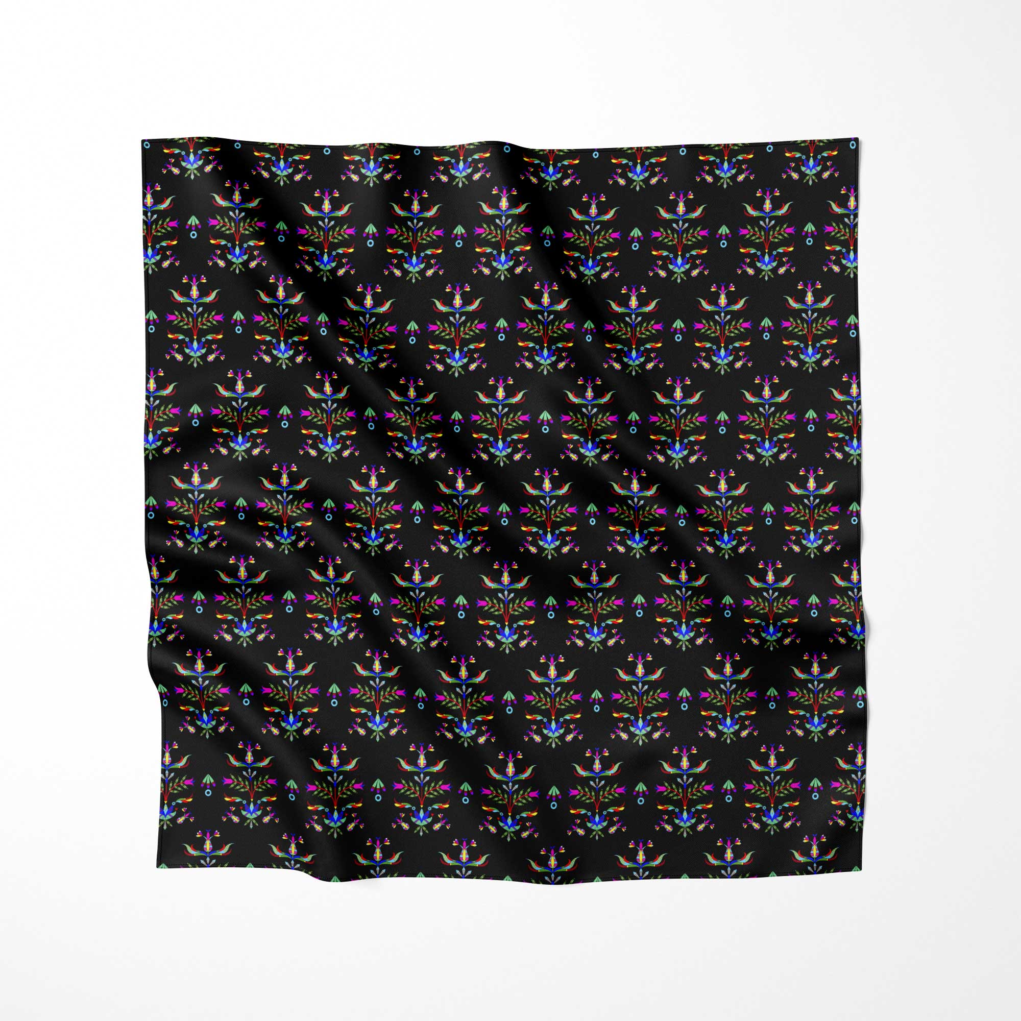 Dakota Damask Black Cotton Fabric