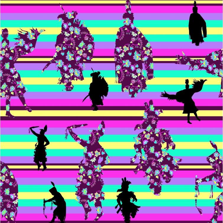 Dancers Floral Contest Cotton Poplin Fabric By the Yard