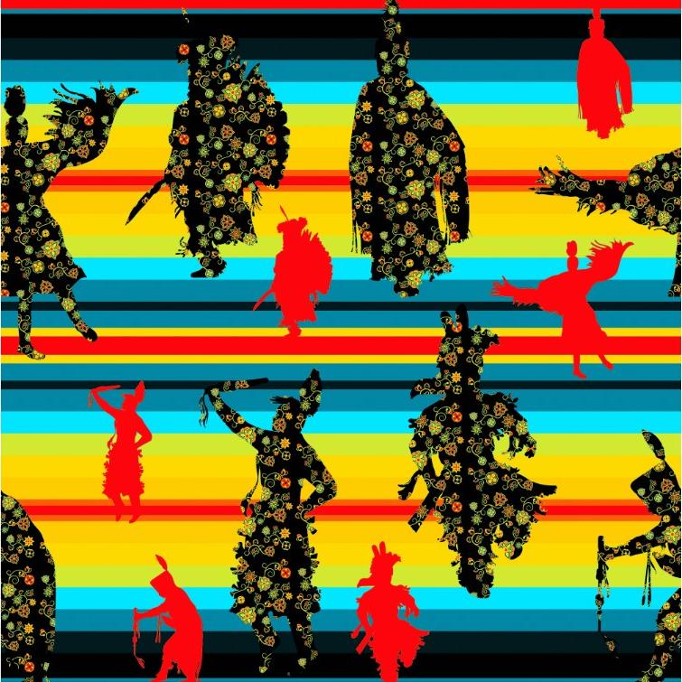 Dancers Midnight Special Cotton Poplin Fabric By the Yard